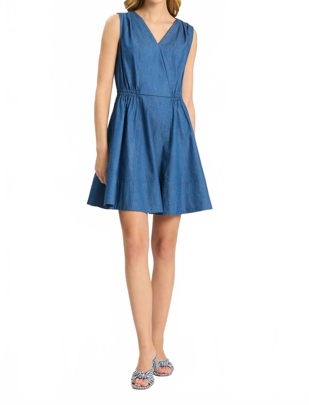NEW TYLER BOE emory party wrap dress in denim